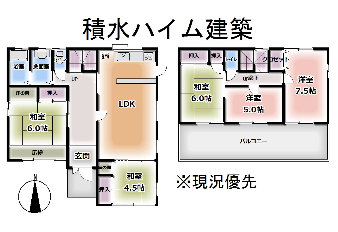 鷹子町　中古戸建（セキスイハイム建築）