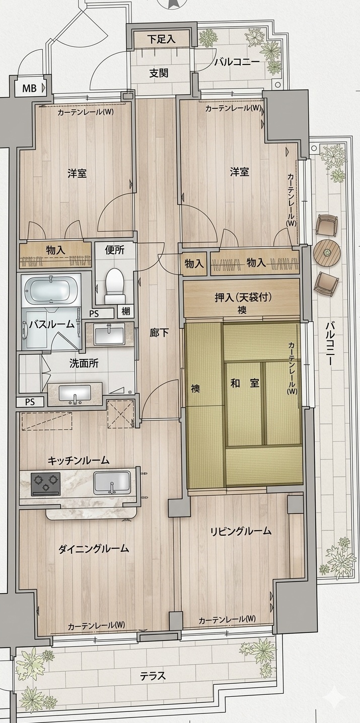 サーパス三津壱番館9階：3LDKフルリフォーム♪